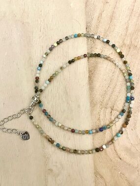 2mm Multi Gemstone Beaded Necklace